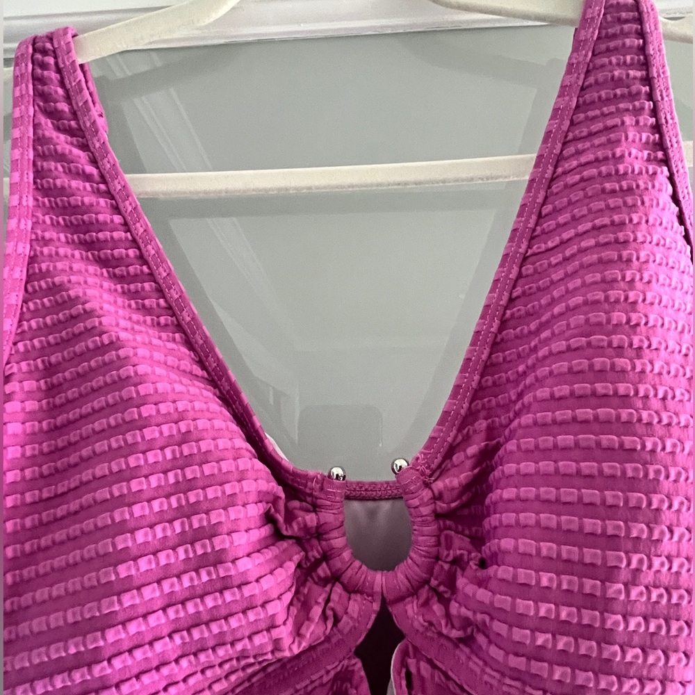 CupShe Purple U-Wire Cutout Front One-Piece Swimsuit~large NWOT - Picture 6 of 8